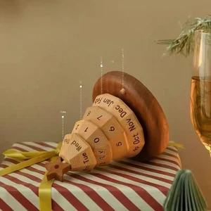 Wooden Desktop Ornament 2026 New Rotatable Creative Ornament New Year Decorative Gift