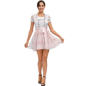 Oktoberfest Costume Beer Costume Embroidered Bavarian Festival Outfit Women's Adult M-XL Short Dress