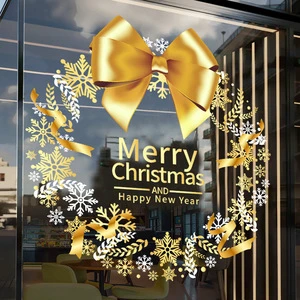 2026 New Year's Day Christmas Glass Layout Store Event Atmosphere Wall Sticker Painting for Mall Window Decorations