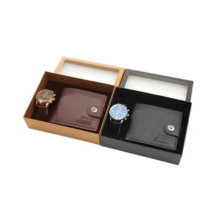 Business Corporate Event Father's Day Gift Set Leather Watch Belt Wallet with Custom Logo Exquisite Design