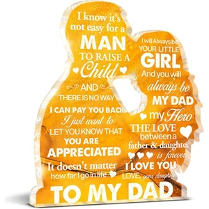 2025 New Fathers Day Dad Gifts Birthday Gift Anniversary Present Acrylic Heart Shape Dad Gifts for Father From Daughter Son