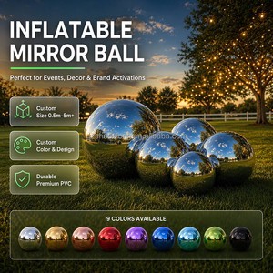 Inflatable Metallic Ball Decorative Large Outdoor Floating Disco Metallic Balloons Shiny Sphere Events Inflatable Mirror Balls