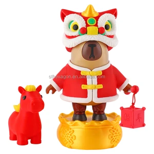 Happy New Year, May You Get Rich Soon, Guinea Pig, Magnetic Wearable Accessory, Holiday Gift, Desktop Decoration Figurine