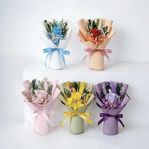 Handmade Mini Preserved Rose Bouquet Eternal Long Lasting 3-5 Years Graduation Easter Christmas Thanksgiving Valentine's