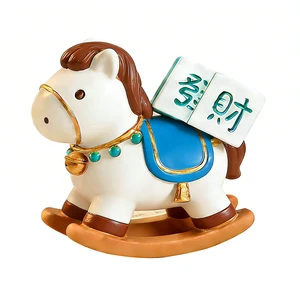 Resin Lucky Horse Desk Ornaments for New Year Gift and Souvenir