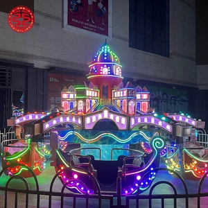 Amusement Park Manufacture Rides With Funfair Park Games Rotary Venice Boat Ride Flying Turntable Ride for Sale