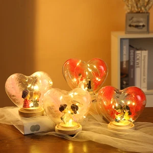 Valentines Sublimation Heart Glass Valentine Gifts 2021 Women San Valentin Gift