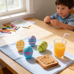632568 12 Pieces Per Pack Colorful Plastic Easter Eggs: Vibrant Hanging Decorations and Fillable Easter Egg Hunt Kit