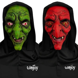 Scary Latex Witch Mask Horror Ghost Face Mask for Halloween Haunted House Escape Room Party Costume Customized