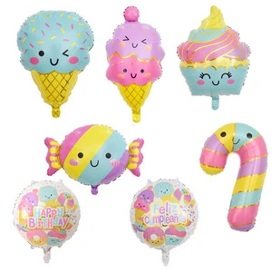 New Arrival Balloon Candy Dessert Cake Ice Cream Cartoon Shape Aluminum Film Balloon Children's Birthday Party Decoration
