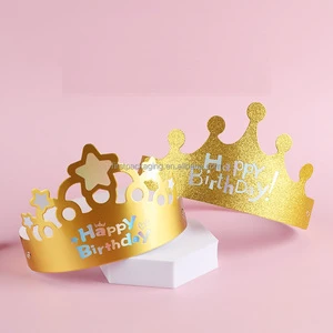 Hot Selling DIY Adjustable Paper Birthday Crowns Cardboard Decorations for Party Themes