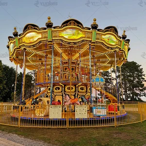 Latest Design Amusement Park Rides, Super Luxurious Double-decker Carousel, Christmas Double-decker Carousel For Sale