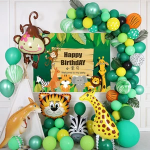 Wholesale Birthday Party Items Jungle Party Decorations Kit Happy Birthday Balloons Party Supplies Birthday