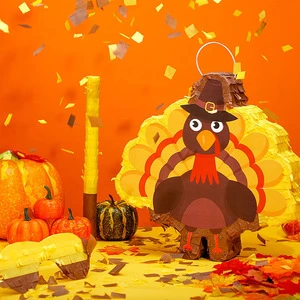Thanksgiving Day Pinata with Blindfold Bat and Confetti for Thanksgiving Turkey Theme Parties Carnival Decoration