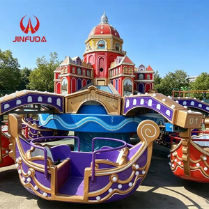 Indoor Outdoor Venice Themed Swing Boat Ride Kids Amusement Park Rotating Boat Ride