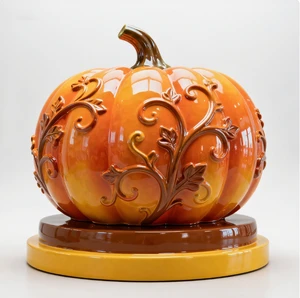 Thanksgiving Resin Sculpture for Holiday Decoration Handmade and Hand-painted