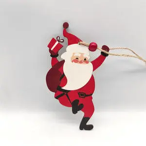 Cute New Year Wooden Tree Ornaments Eco-friendly Polished Boxwood Wall Hanging Decor Unique Craft Pendants