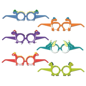 MJ027 Dinosaur Themed Birthday Party Decorations Paper Glasses Kids Adults Eyeglasses Photo Props Supplies