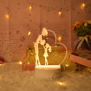 Mother's Day Gift 7 Color 3D Hologram Lamp USB Acrylic Lights Romantic love Gift Anniversary Present