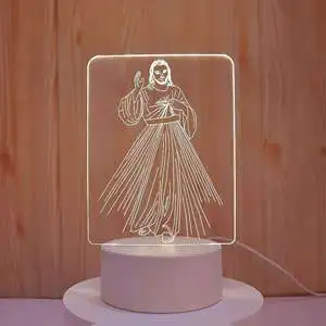 Wholesale Christian Jesus Holy Bible Table Lamp Home Decor Favor Gifts Led Night Lamp 3D Acrylic Night Light Gift Items