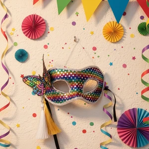 Carnival Masquerade Masks-Unisex Carnival Theme Party Decorations Plastic & Fabric Material Silk Screen Printed