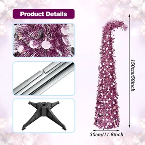 New Christmas Products 1.5M pink Round Shaped Christmas Tree with Crooked Branches Decorations for Christmas Festival Parties