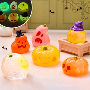 New Product Halloween Luminous Funny Little Pumpkin Cute Resin Crafts DIY Decoration Car Desktop Small Ornaments