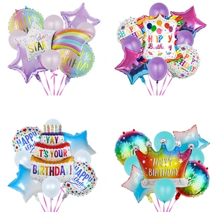 Hot Children Birthday Balloons Set Cartoon Foil Balloon Happy Birthday Themed Party Decoration Supplies Baby Shower Gifts