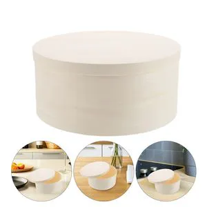 Wooden Round Box Customized ECO Friendly Disposable Cake Dessert Gift Food Container With Lid