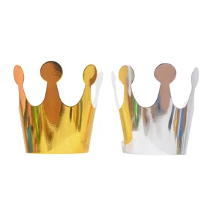 Wholesale Waterproof Paper Children's Birthday Party Hats Gold Silver Crown Decorations Hot Selling Baby Shower Supplies