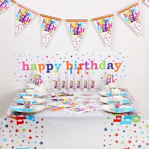 Children's Birthday Celebration Eco-Friendly Fashion Theme Party Supplies Happy Birthday Paper Plates Decoration Set