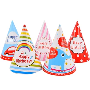 Children Kids Boy Girl Adult Cartoon Happy Birthday Paper Hat Cake Party Decoration Supplies