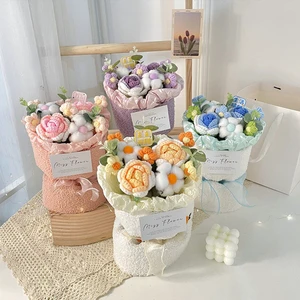 Valentine's Day Gift Mother's Day Plush Rose Bouquet Graduation Season Birthday Gift Knitted Plush Bouquet