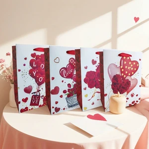 VT02 Ready to Ship Valentine Torte Bag, Love Balloon & Roses Paper Gift Bags