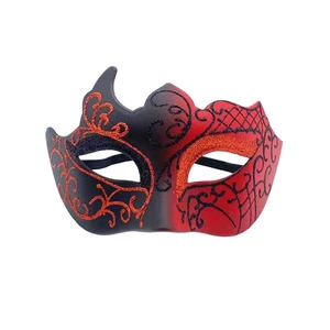 Vintage Venetian Greek Roman Party Masquerade Half Face Mardi Gras Silver Red Gold Black Light PVC Silk Plastic Halloween