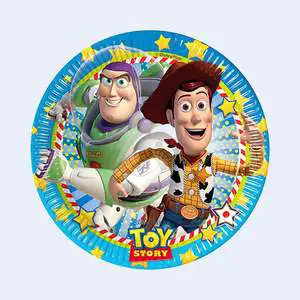 Toy Story Round Paper Disposable Plates 19.5Cm 8Pcs Party Supplies for Kids Birthday Celebration Party China Made Party Love