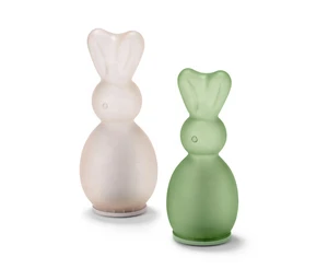 Wholesale High-quality Colored Glass LED Bunny and Rabbit Desktop Decoration with Timing Function Suitable for Easter 2/set