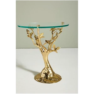 Handcrafted Aluminum Art Deco Animal Theme Movable Side Table Vintage Silver Finish Customizable Color Size Modern Decoration