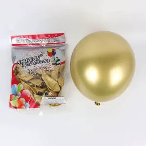 Adult Wedding Decorations Glossy Helium Balloons 12 Inch Gold Silver Black Metal Latex Single Promotional Toy for Birthday