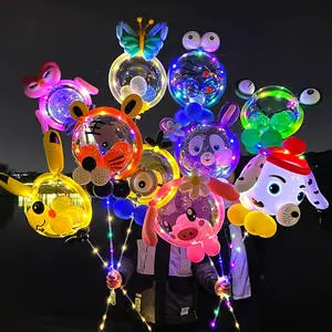 Children's Led Transparent Bobo Bubble Ballon Bobo Balloon Light Luminous Shaped Birthday Party Decoration Gift Toy for