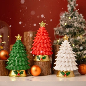 New Arrival 2025 Resin Products Mini Christmas Tree Ornament Resin Crafts Gifts Toys Table Light