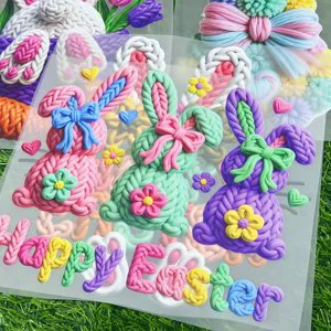 Wholesale Easter Easter Dtf Faux Transfers Heat Transfer Designs DTF Stickers For T-Shirts Waterproof Feature Easter Dtf Prints