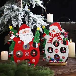 Creative Holiday Gift Desktop Ornaments Christmas Toys Handcrafted Wooden DIY Santa Claus Snowman Ornaments