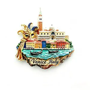 Custom Italy Venice Fridge Magnet 3D Polyresin Carnival Mask Refrigerator Magnets Water Cityscape Souvenirs Wholesale