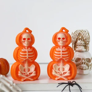 Mini LED Halloween Pumpkin Night Light Battery-Operated Indoor Home Decor for Party Decorations Made of Plastic