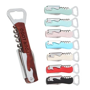 Hot Sale High Quality Wooden Corkscrew With Gift Box Wooden Handle Wine Opener Custom Logo