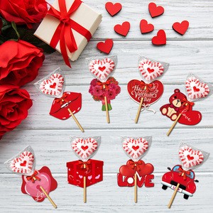 DAMAI Valentine's Day Party Supplies Paper Topper Red Heart-shaped Decoration Factory Price Hot Selling Outdoor Use for Adults