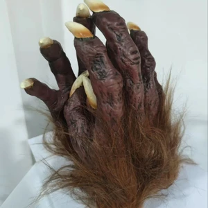 Skeleton Gloves Hairy Werewolf Hands Claws Gloves Halloween Latex Wolf Scary Hairy Hands Party Cosplay Halloween Costumes Props