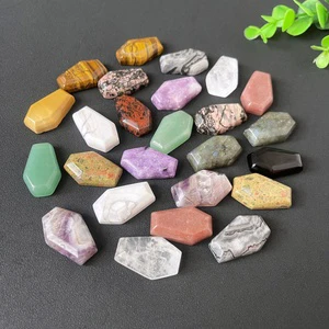 Wholesale Natural Semi-precious Stone Crafts Multi Materials Mini Crystal Coffins for Halloween Home Decoration Fashion