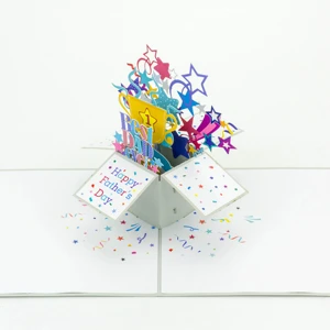 Custom 3D Pop up 'Happy Father's Day' Handicraft Paper Craft Card Souvenir Gift for Dad on Father's Day
